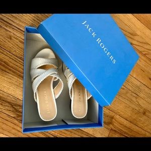 Jack Rogers white wedges with box. Size 5